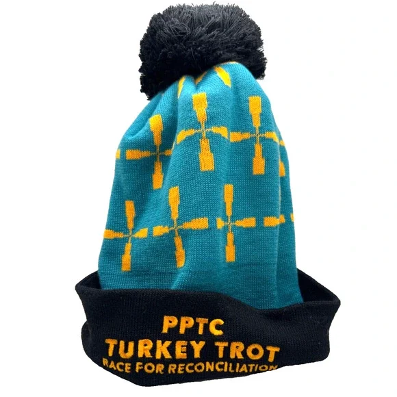 Prospect Park Brooklyn NY Turkey Trot Beanie Hat Locale NYC Rare Winter Pom NWT - Picture 8 of 15